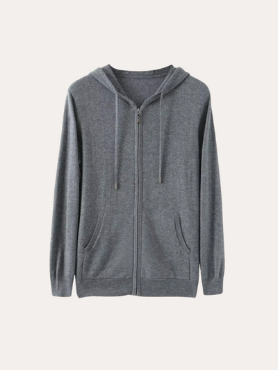 Cashmere Strik Zip Vest - Mørkegrå