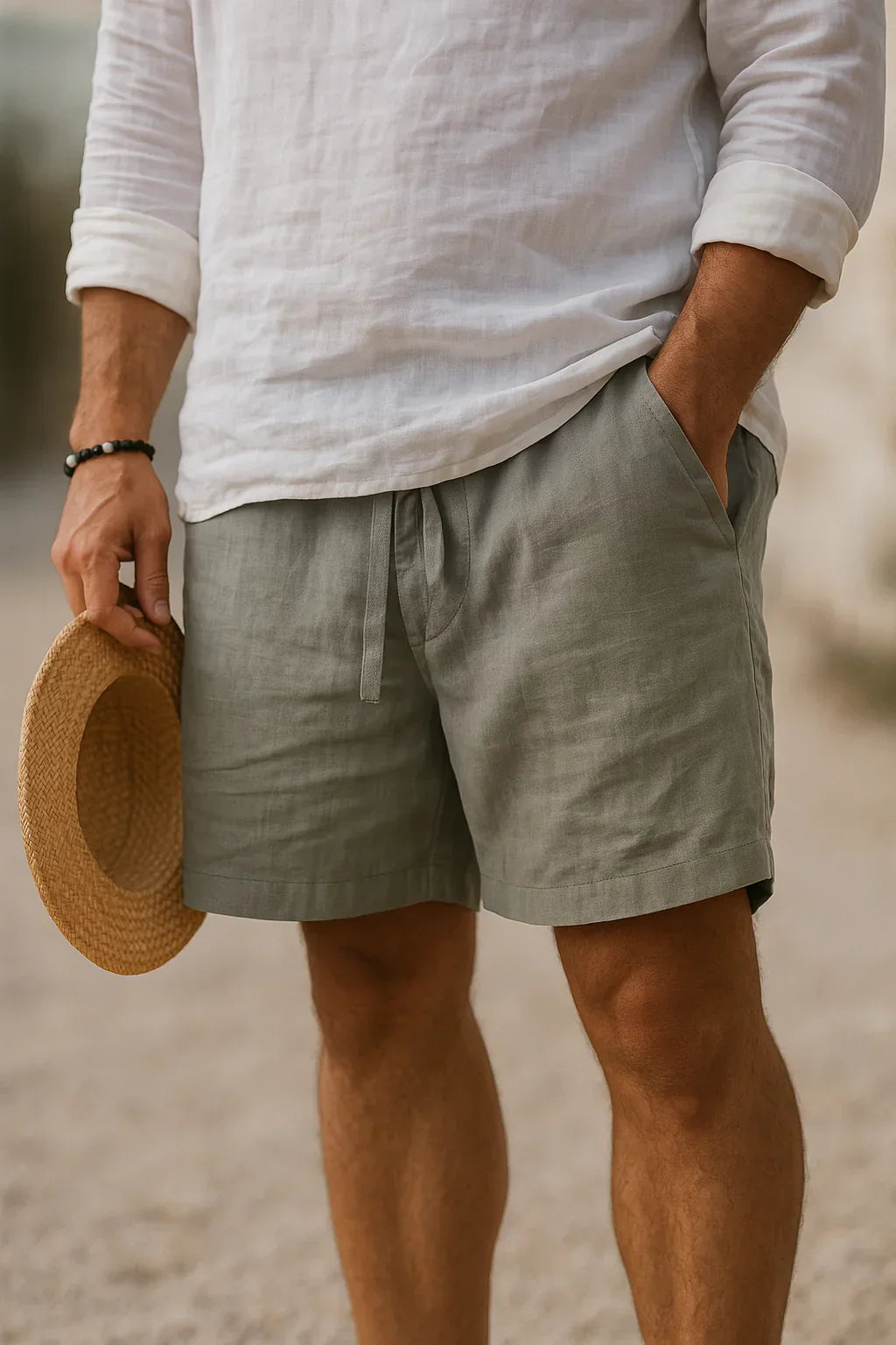 David - Eksklusive Shorts i Bomulds & Hørblanding