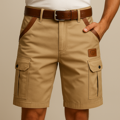 Petrus - Slidstærke Cargo Shorts med Læderdetaljer