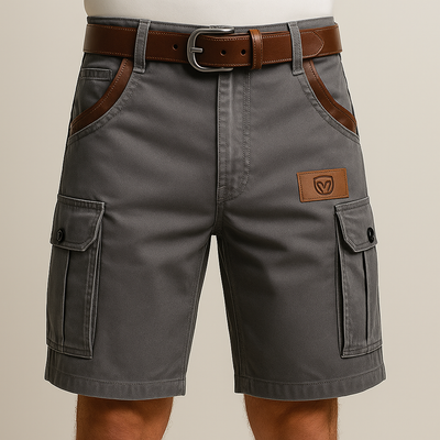 Petrus - Slidstærke Cargo Shorts med Læderdetaljer