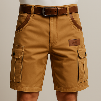 Petrus - Slidstærke Cargo Shorts med Læderdetaljer