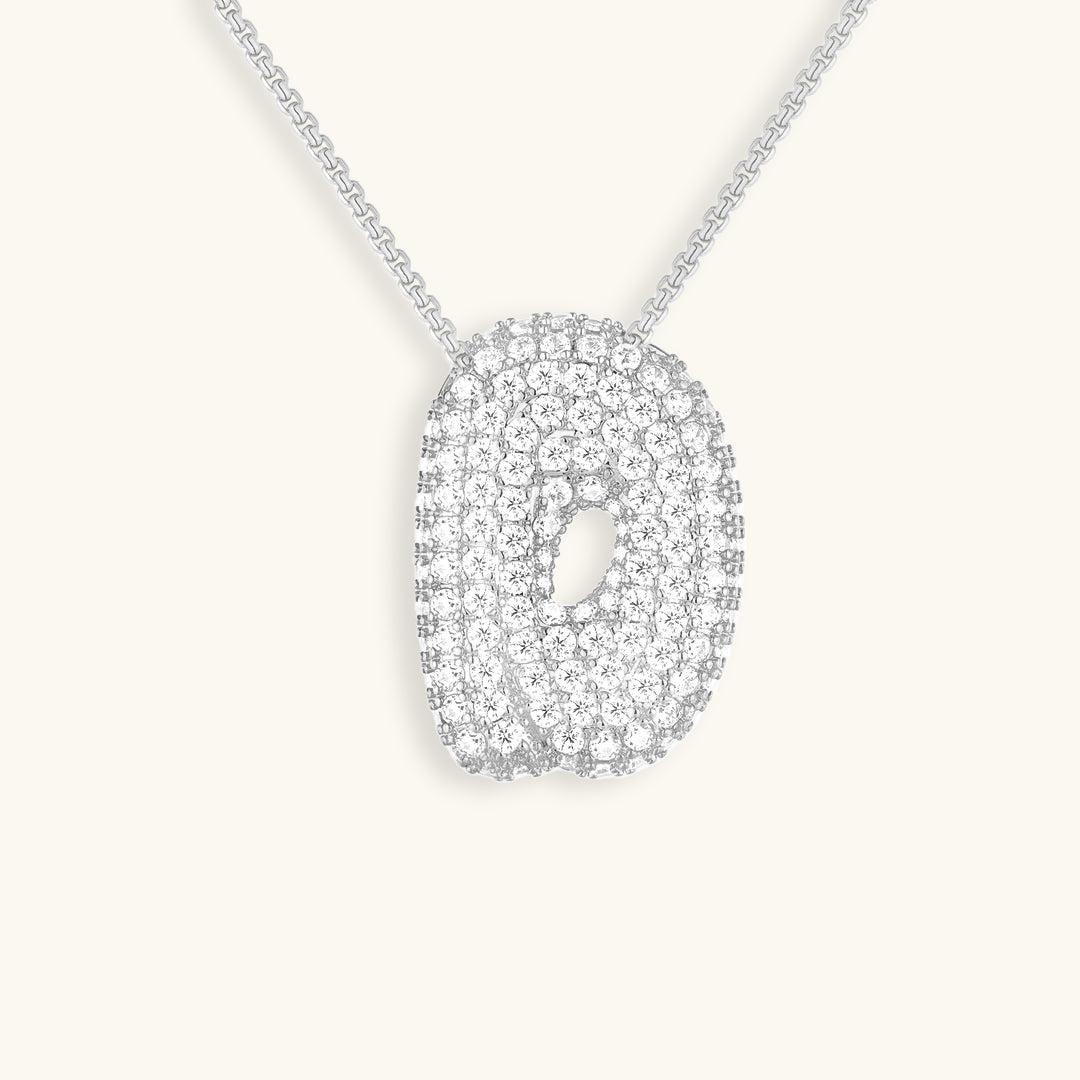 Navnesmykke Bubble med diamant | 18k Guld