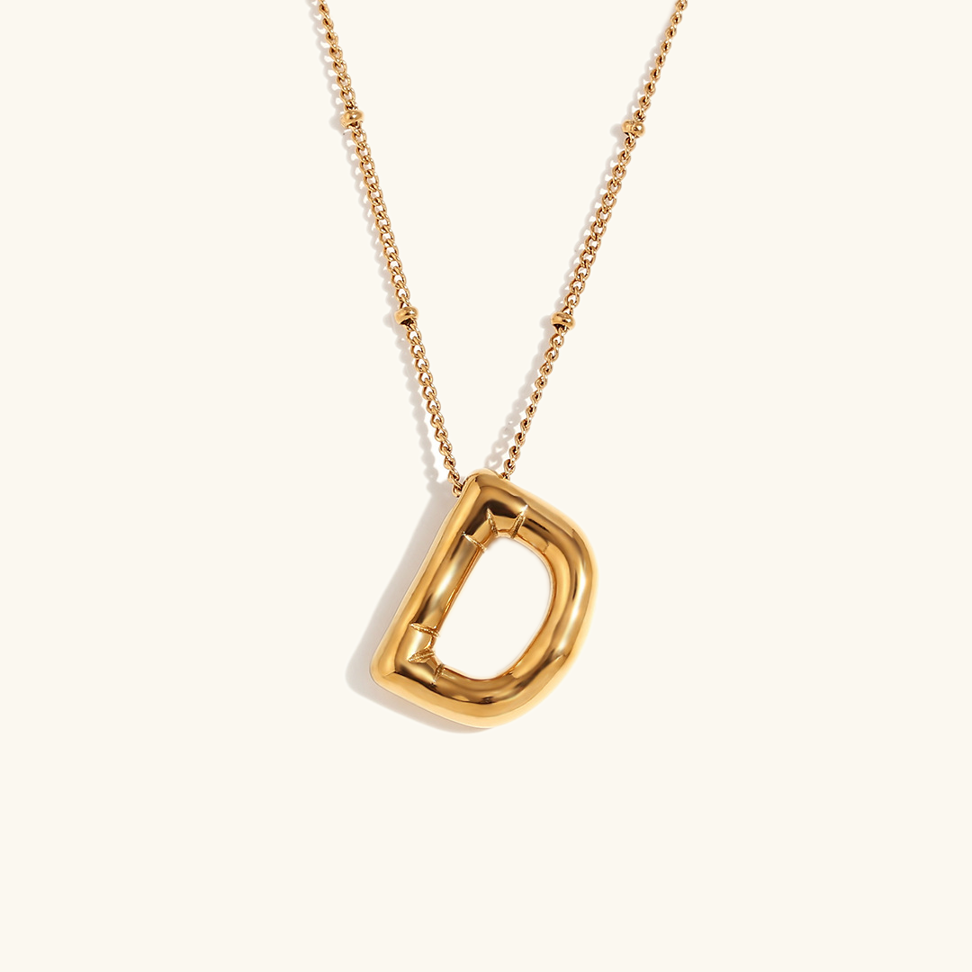 Næseørering med initialer i bobleform | Guld 18k