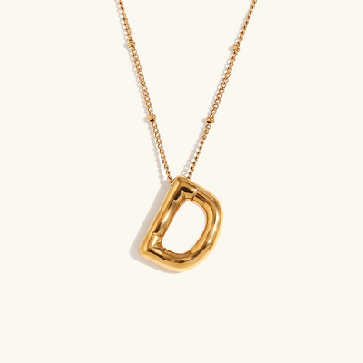 Næseørering med initialer i bobleform | Guld 18k