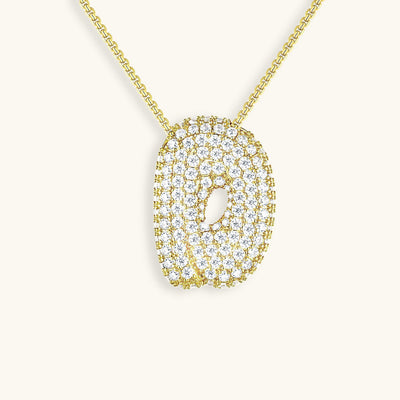 Navnesmykke Bubble med diamant | 18k Guld
