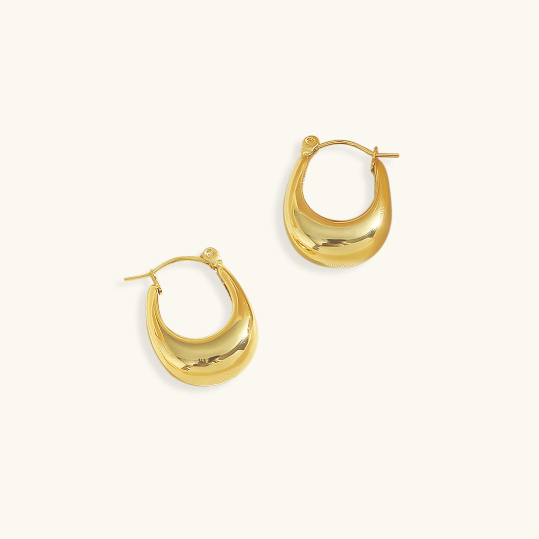 Evie Øreringe i Kredsform | 18k Guld
