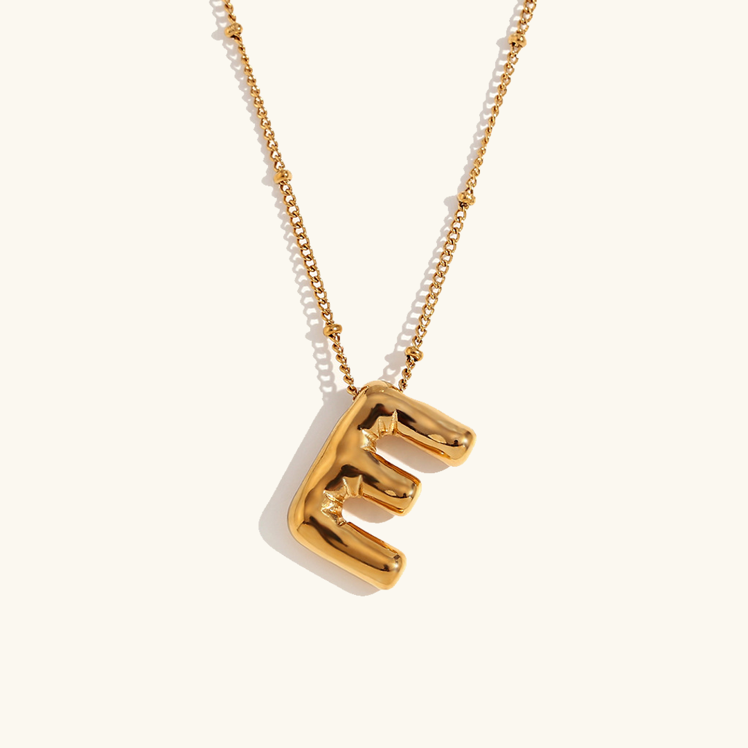 Næseørering med initialer i bobleform | Guld 18k