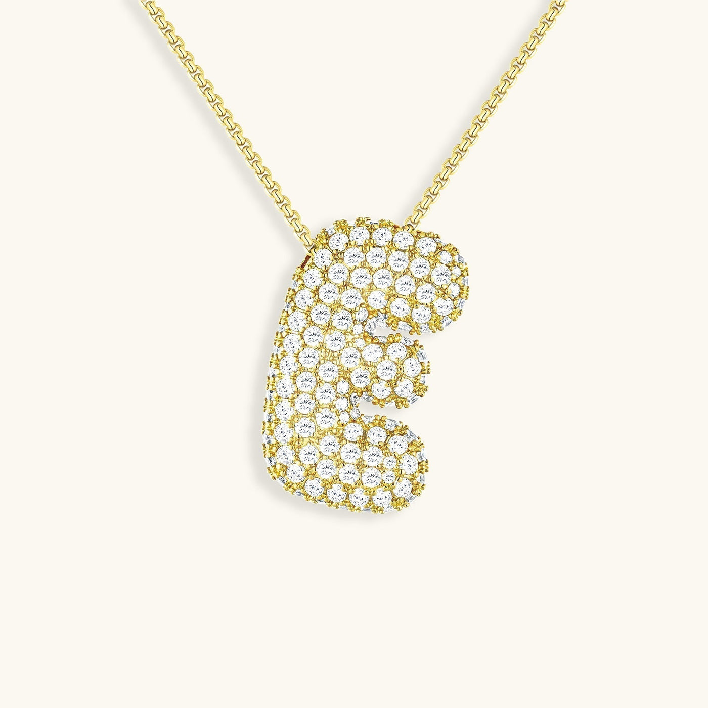 Navnesmykke Bubble med diamant | 18k Guld