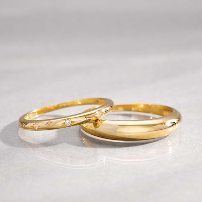 Midi Dome Ring | Hvidguld 14k