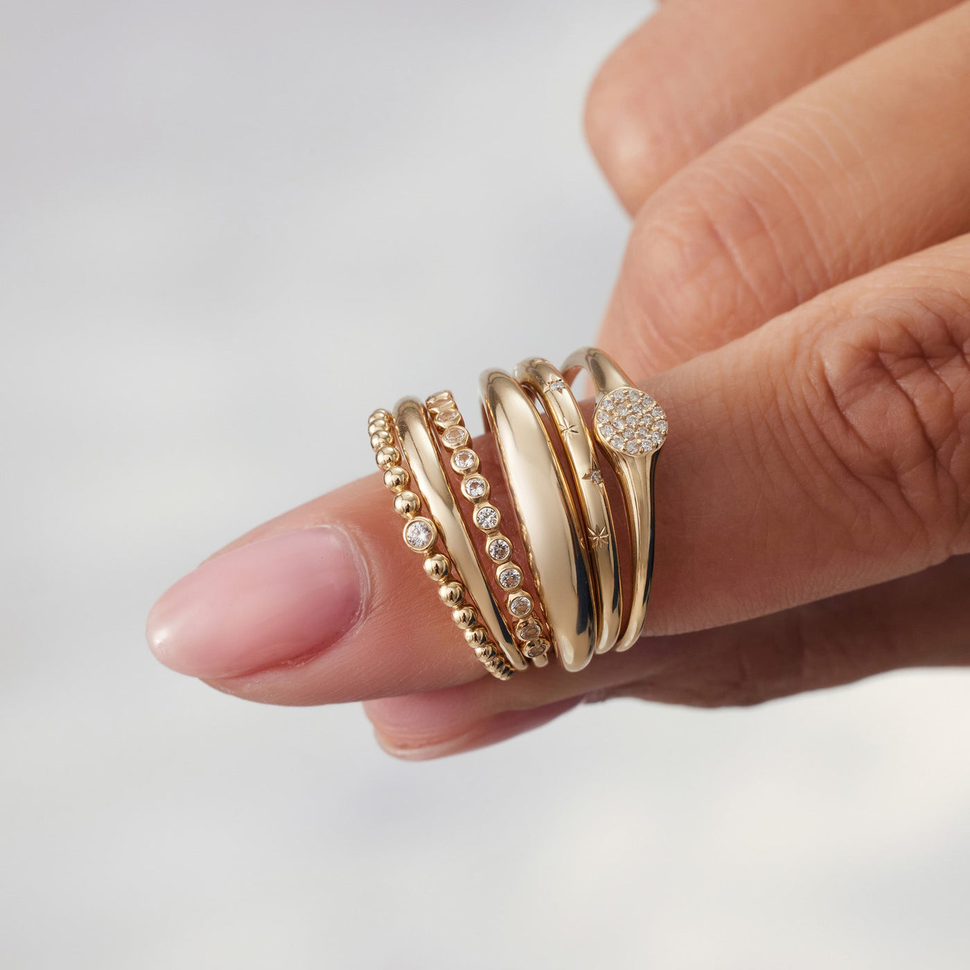 Midi Dome Ring | Hvidguld 14k