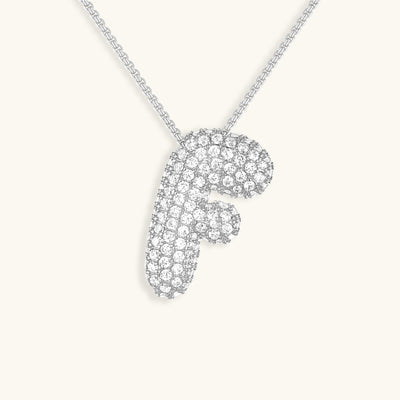 Navnesmykke Bubble med diamant | 18k Guld