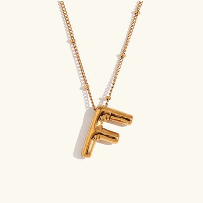 Næseørering med initialer i bobleform | Guld 18k