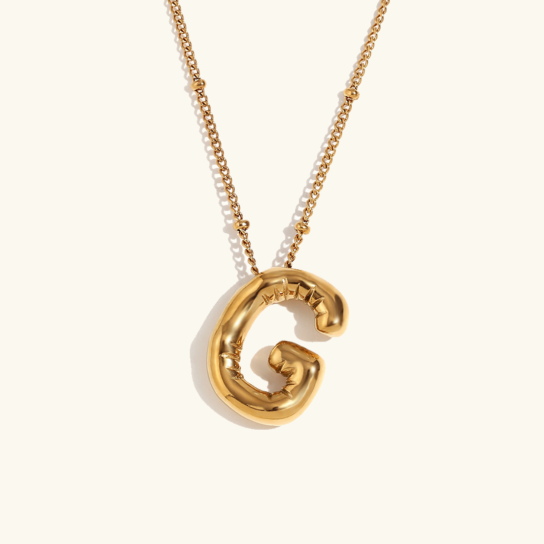 Næseørering med initialer i bobleform | Guld 18k