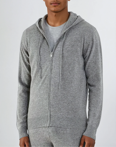 Cashmere Strik Zip Vest - Lysg Grey