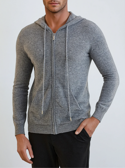 Cashmere Knit Zip Vest - Mørkegrå