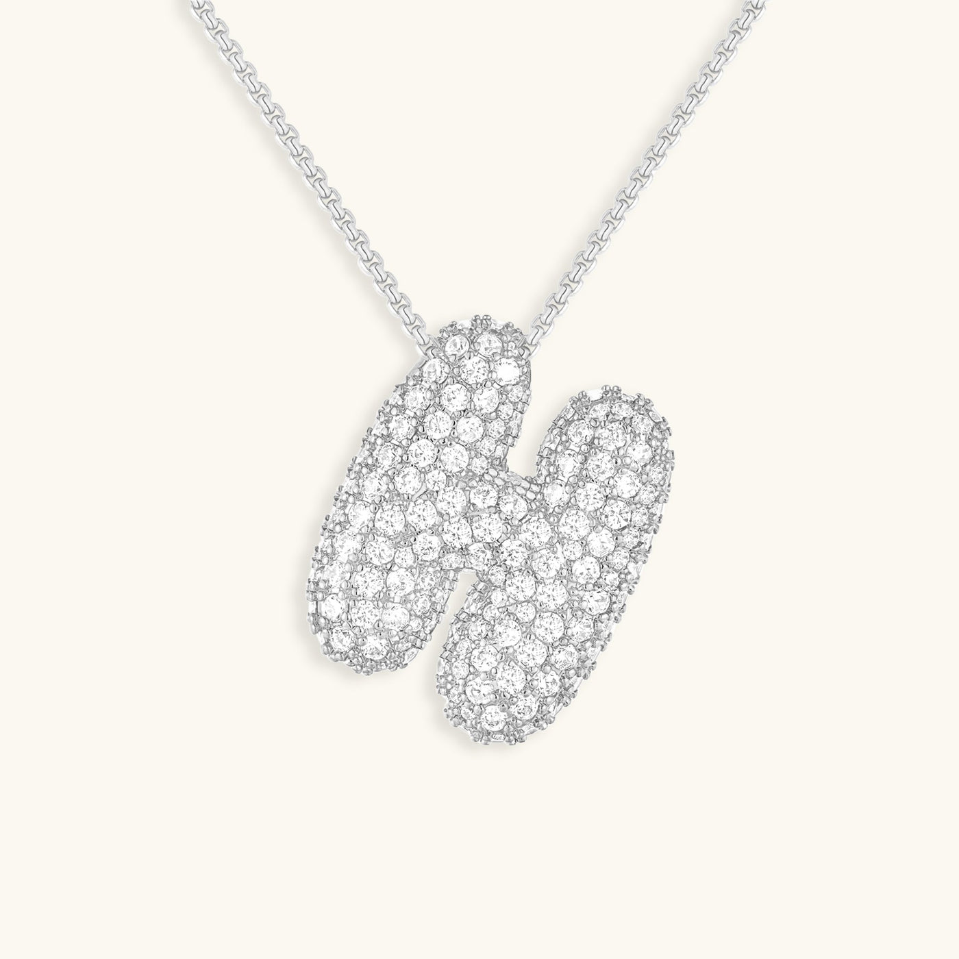 Navnesmykke Bubble med diamant | 18k Guld