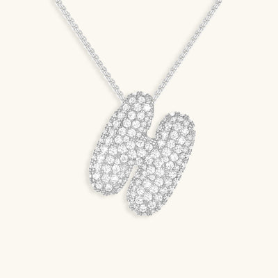 Navnesmykke Bubble med diamant | 18k Guld