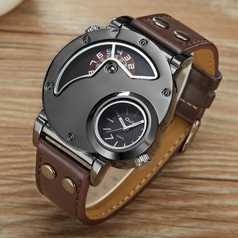 Luksus Dual Time Quartz Ur
