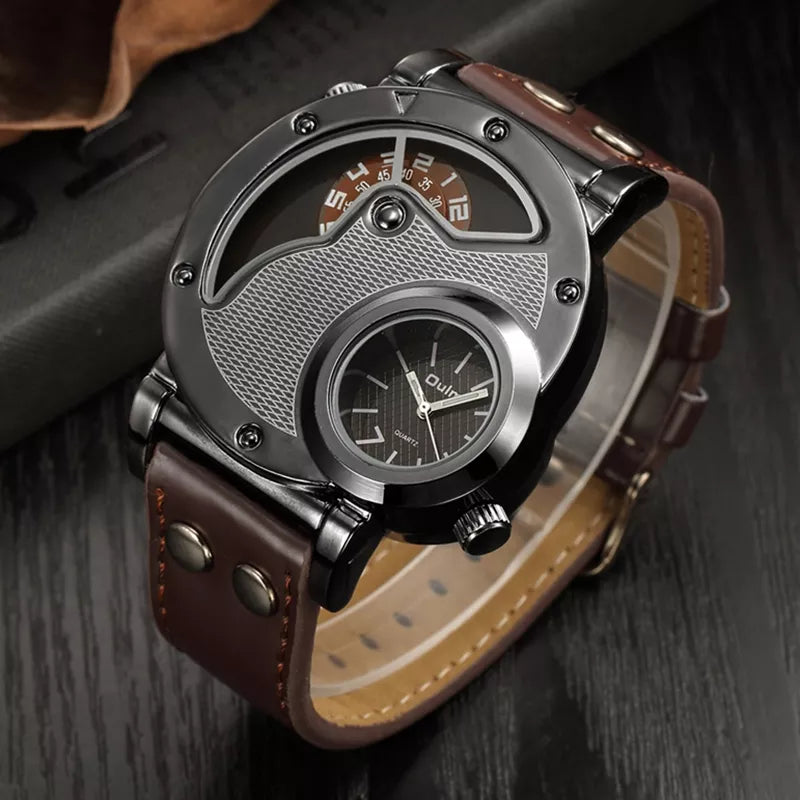 Luksus Dual Time Quartz Ur