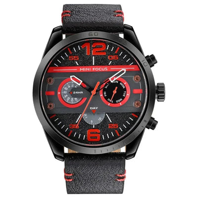 Luksus Læderrem Quartz Chronograph Sportsur