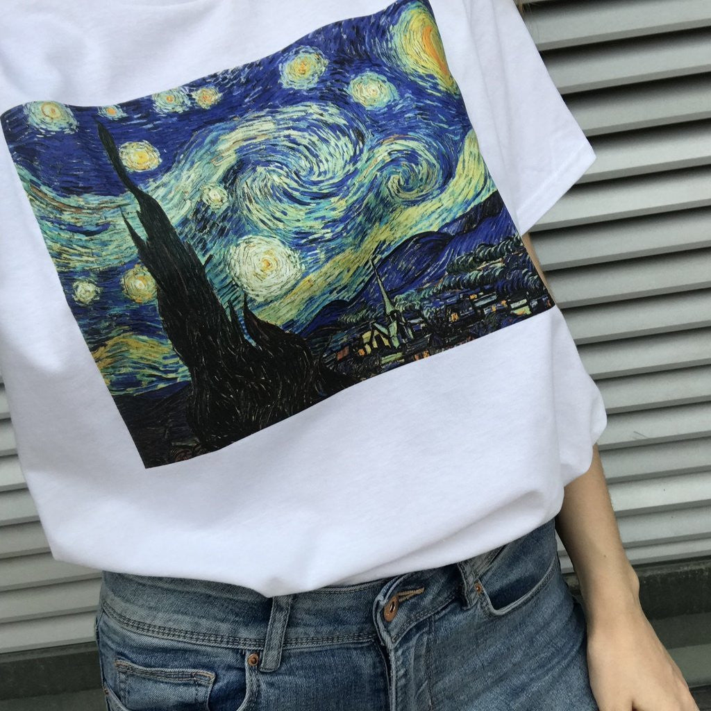 Van Gogh Den Stjernespejlede Nat T-shirt