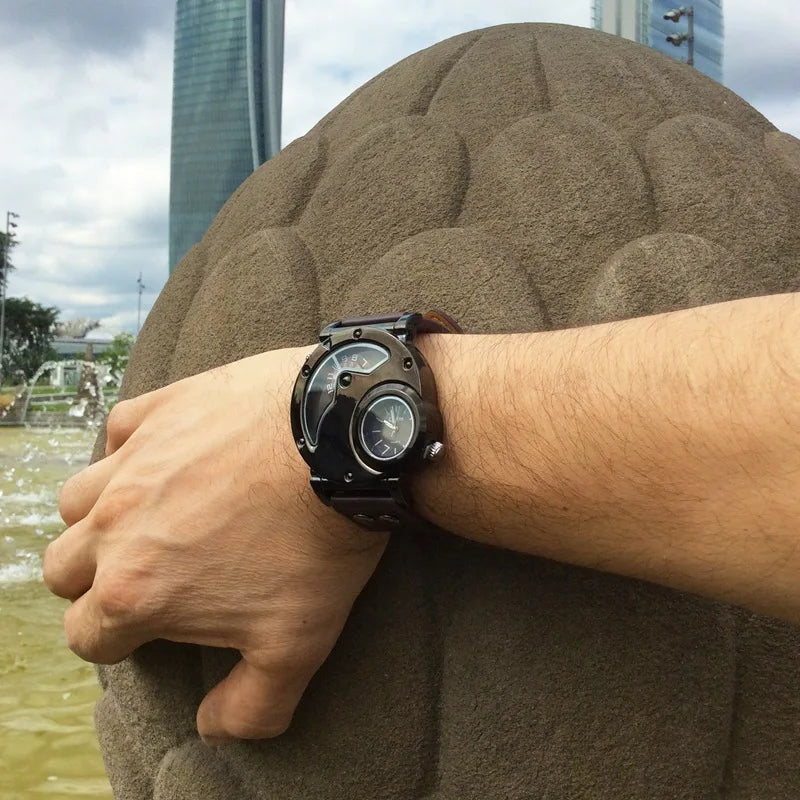 Luksus Dual Time Quartz Ur