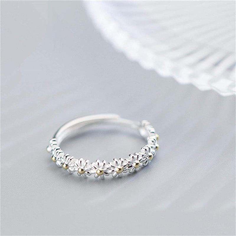 Justerbar Sølv Daisy Ring