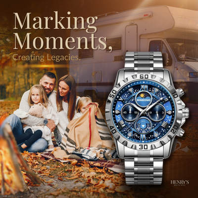Luksus Chronograph Ur med Metalrem