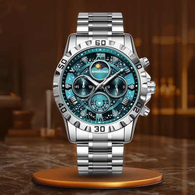 Luksus Chronograph Ur med Metalrem