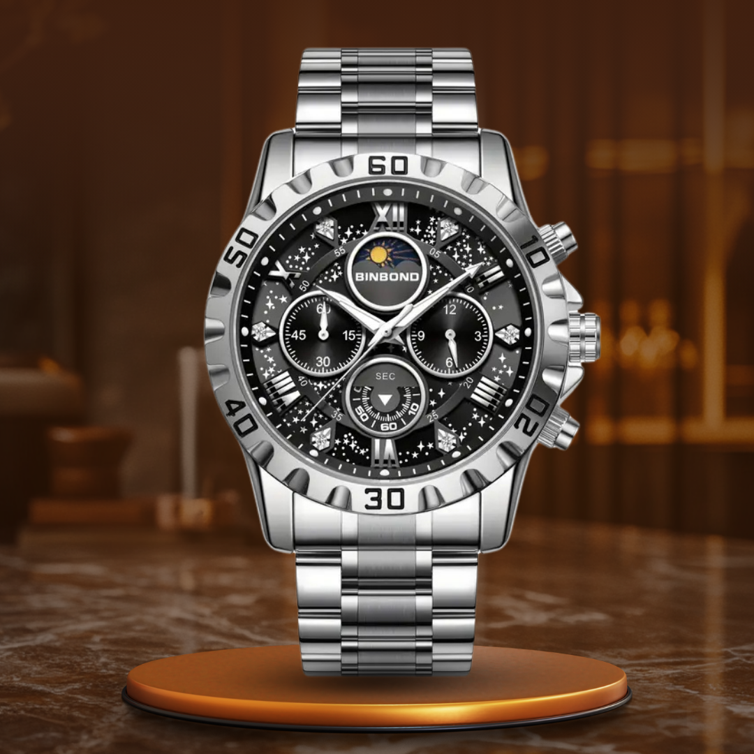 Luksus Chronograph Ur med Metalrem