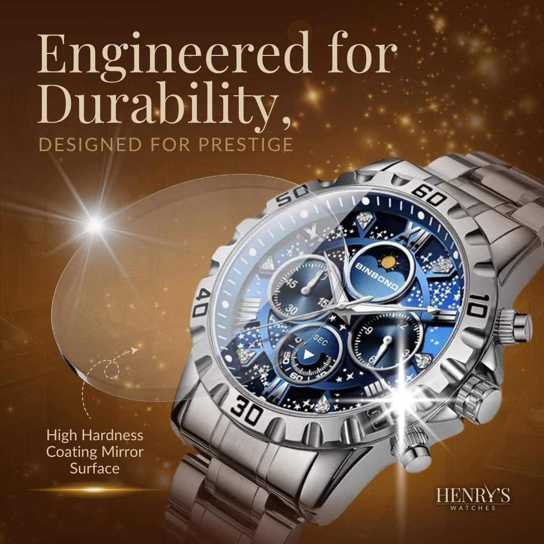 Luksus Chronograph Ur med Metalrem