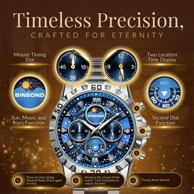 Luksus Chronograph Ur med Metalrem