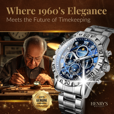 Luksus Chronograph Ur med Metalrem