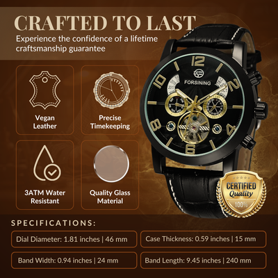 Luksus Tourbillon Automatisk Mekanisk Ur