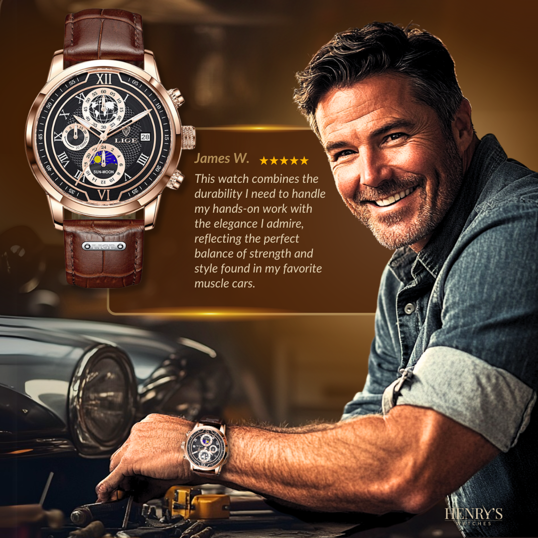 Premium Læderrem Chronograph Ur