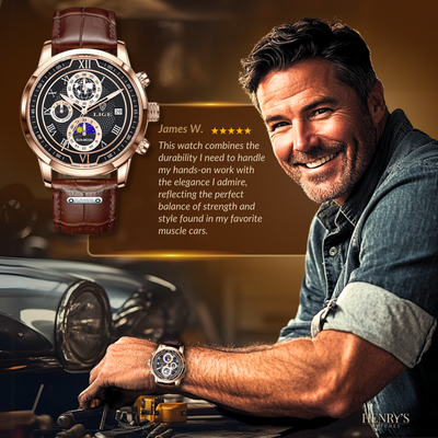 Premium Læderrem Chronograph Ur