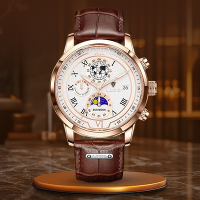Premium Læderrem Chronograph Ur