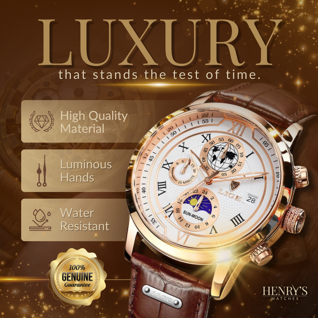 Premium Læderrem Chronograph Ur