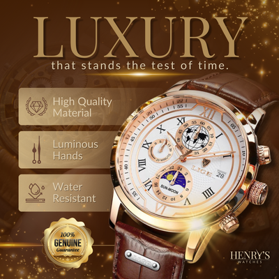 Premium Læderrem Chronograph Ur