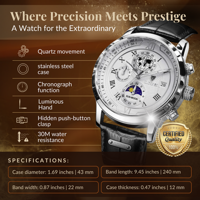 Premium Læderrem Chronograph Ur