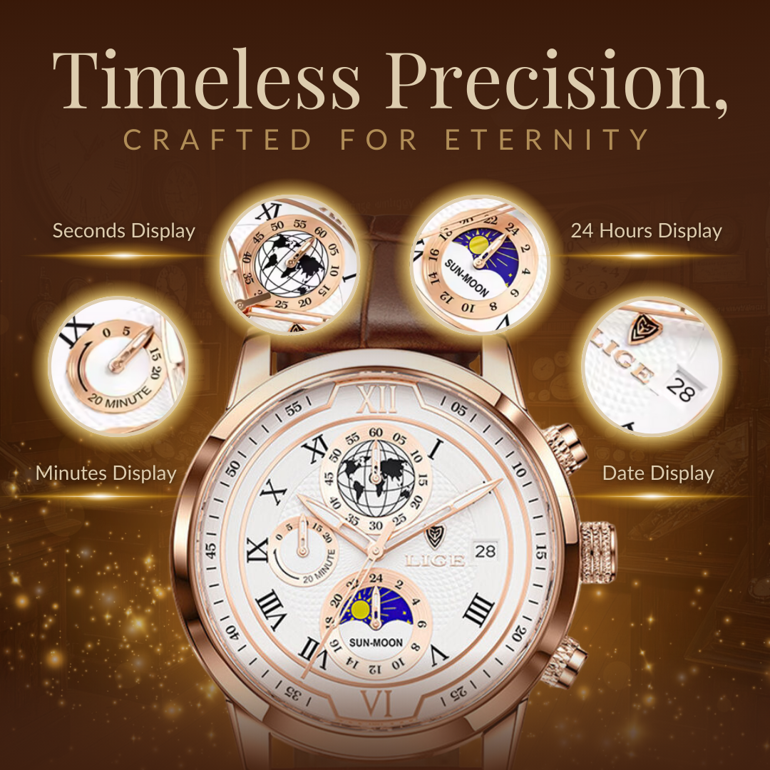 Premium Læderrem Chronograph Ur
