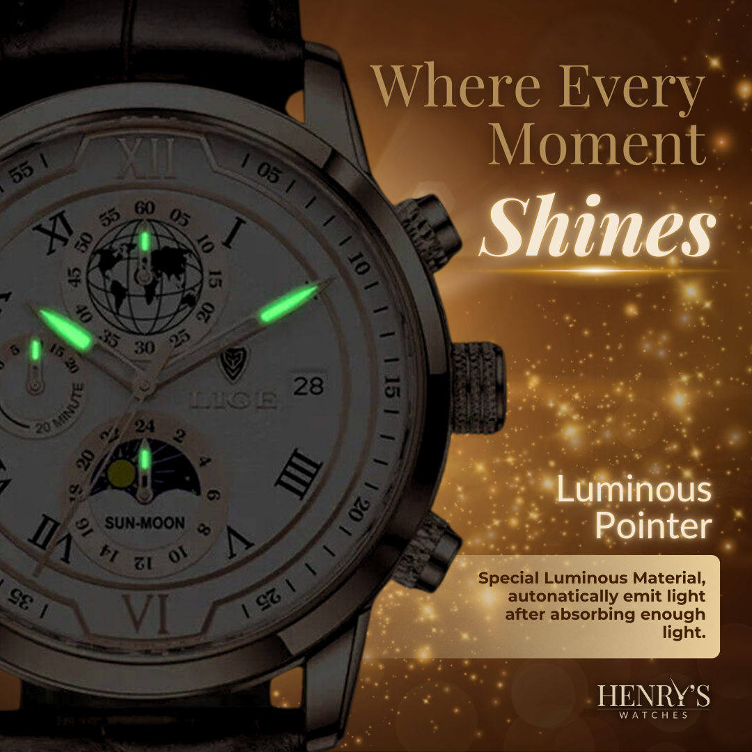 Premium Læderrem Chronograph Ur