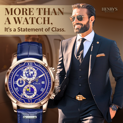 Premium Læderrem Chronograph Ur