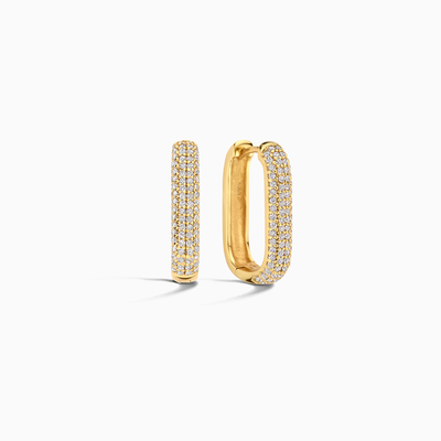 Icon Pavé Hoops | Hvidguld 18k