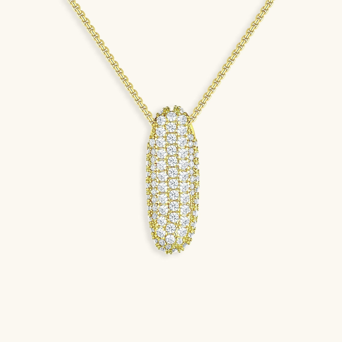 Navnesmykke Bubble med diamant | 18k Guld