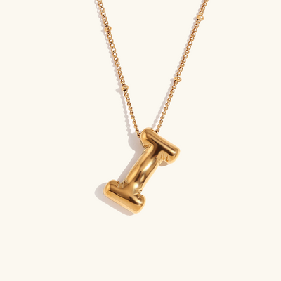 Næseørering med initialer i bobleform | Guld 18k