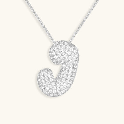 Navnesmykke Bubble med diamant | 18k Guld