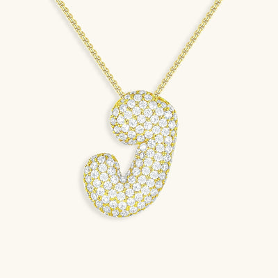 Navnesmykke Bubble med diamant | 18k Guld