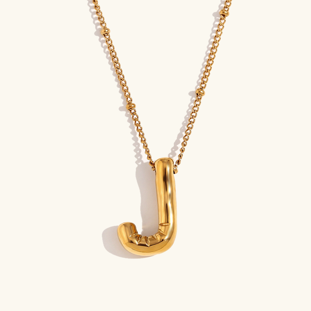 Næseørering med initialer i bobleform | Guld 18k