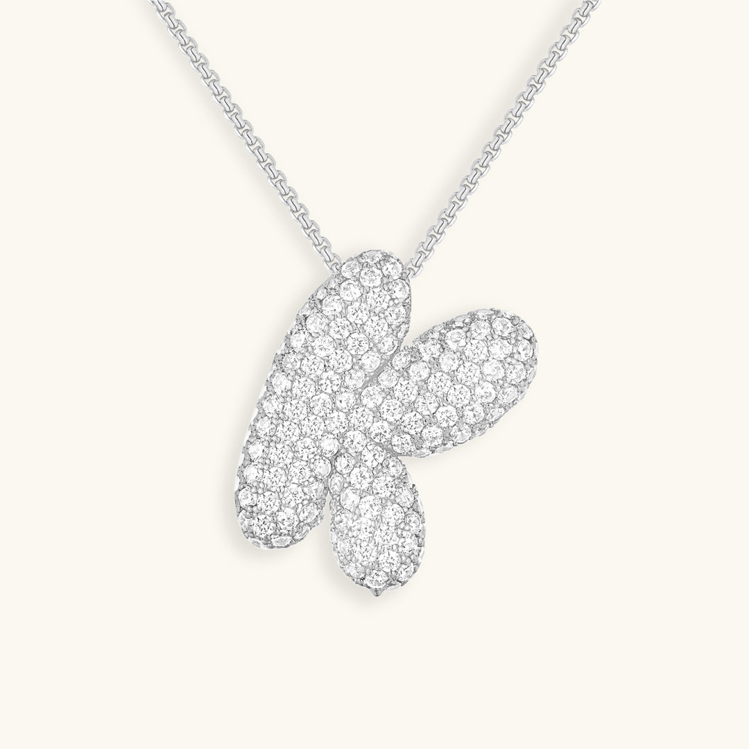 Navnesmykke Bubble med diamant | 18k Guld